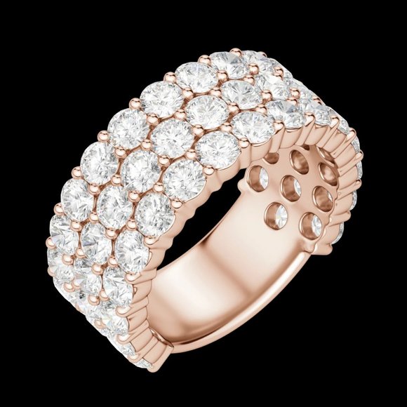 Round Cut Bold Pavé Semi-Eternity Band (4 Tcw), Lab Grown Diamond - Picture 6 of 9